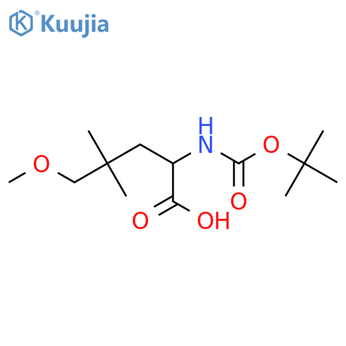 2-{(tert-butoxy)carbonylamino}-5-methoxy-4,4-dimethylpentanoic acid structure