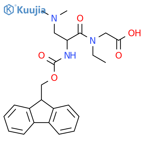 2-3-(dimethylamino)-N-ethyl-2-({(9H-fluoren-9-yl)methoxycarbonyl}amino)propanamidoacetic acid structure