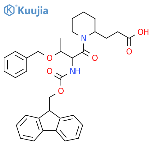 3-{1-3-(benzyloxy)-2-({(9H-fluoren-9-yl)methoxycarbonyl}amino)butanoylpiperidin-2-yl}propanoic acid structure