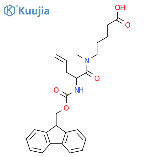 5-2-({(9H-fluoren-9-yl)methoxycarbonyl}amino)-N-methylpent-4-enamidopentanoic acid structure