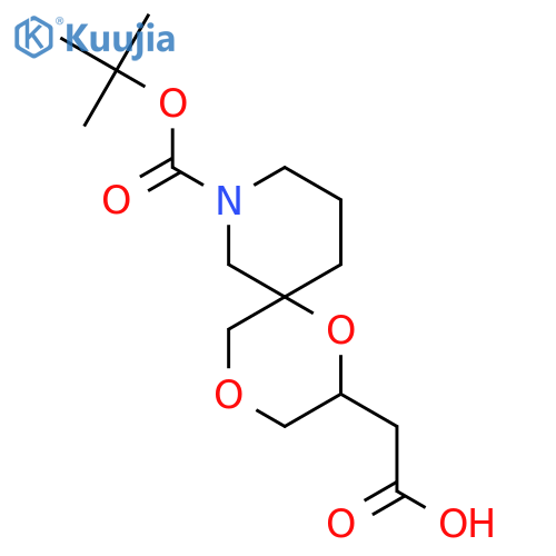 2-{8-(tert-butoxy)carbonyl-1,4-dioxa-8-azaspiro5.5undecan-2-yl}acetic acid structure
