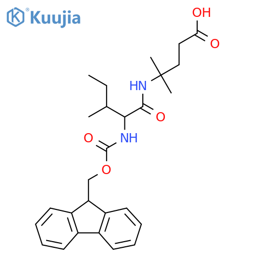 4-2-({(9H-fluoren-9-yl)methoxycarbonyl}amino)-3-methylpentanamido-4-methylpentanoic acid structure
