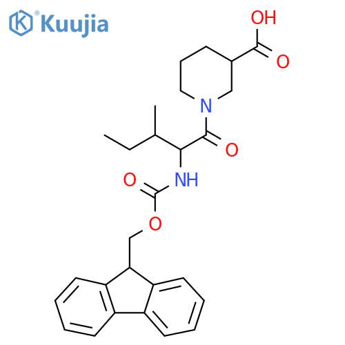 1-2-({(9H-fluoren-9-yl)methoxycarbonyl}amino)-3-methylpentanoylpiperidine-3-carboxylic acid structure