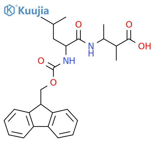 3-2-({(9H-fluoren-9-yl)methoxycarbonyl}amino)-4-methylpentanamido-2-methylbutanoic acid structure