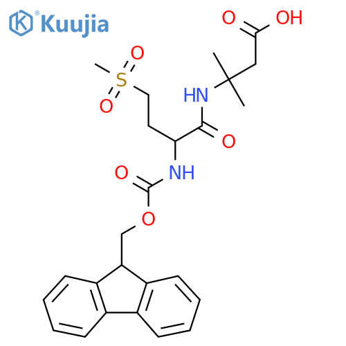 3-2-({(9H-fluoren-9-yl)methoxycarbonyl}amino)-4-methanesulfonylbutanamido-3-methylbutanoic acid structure