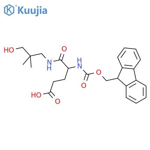 4-({(9H-fluoren-9-yl)methoxycarbonyl}amino)-4-(3-hydroxy-2,2-dimethylpropyl)carbamoylbutanoic acid structure