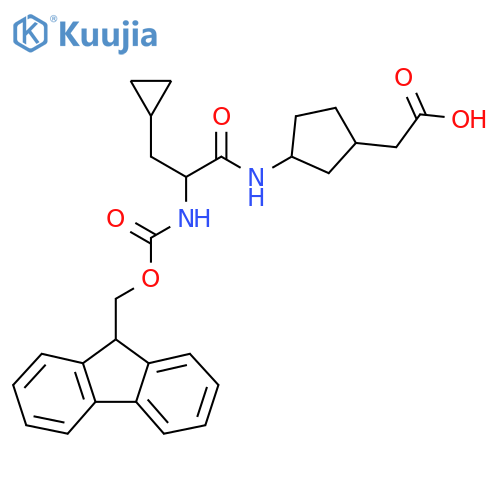 2-{3-3-cyclopropyl-2-({(9H-fluoren-9-yl)methoxycarbonyl}amino)propanamidocyclopentyl}acetic acid structure