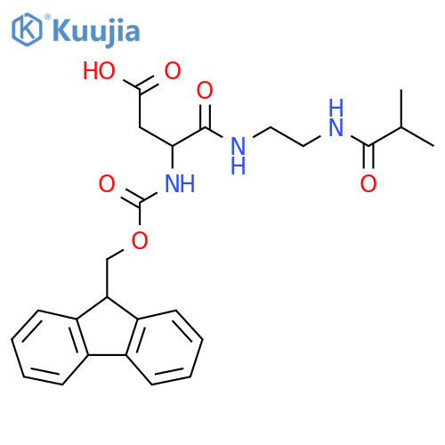 3-({(9H-fluoren-9-yl)methoxycarbonyl}amino)-3-{2-(2-methylpropanamido)ethylcarbamoyl}propanoic acid structure