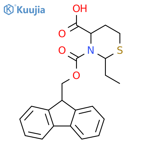 2-ethyl-3-{(9H-fluoren-9-yl)methoxycarbonyl}-1,3-thiazinane-4-carboxylic acid structure