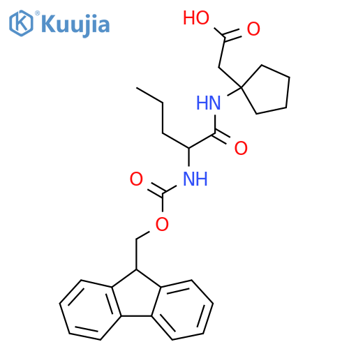2-{1-2-({(9H-fluoren-9-yl)methoxycarbonyl}amino)pentanamidocyclopentyl}acetic acid structure