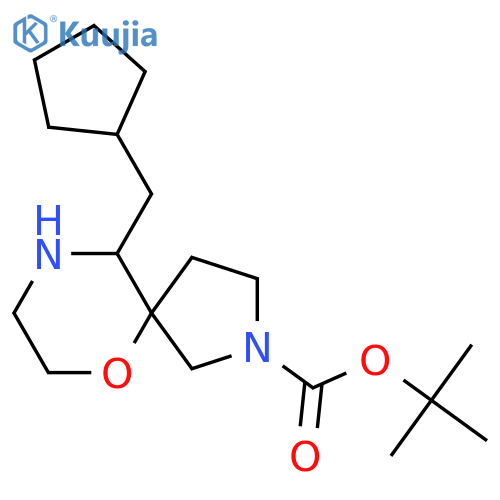 tert-butyl 10-(cyclopentylmethyl)-6-oxa-2,9-diazaspiro4.5decane-2-carboxylate structure