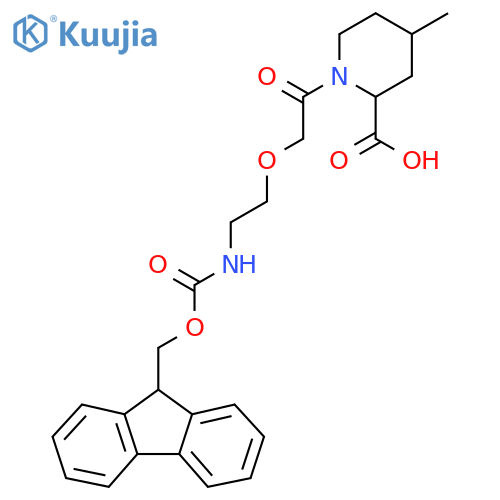1-{2-2-({(9H-fluoren-9-yl)methoxycarbonyl}amino)ethoxyacetyl}-4-methylpiperidine-2-carboxylic acid structure