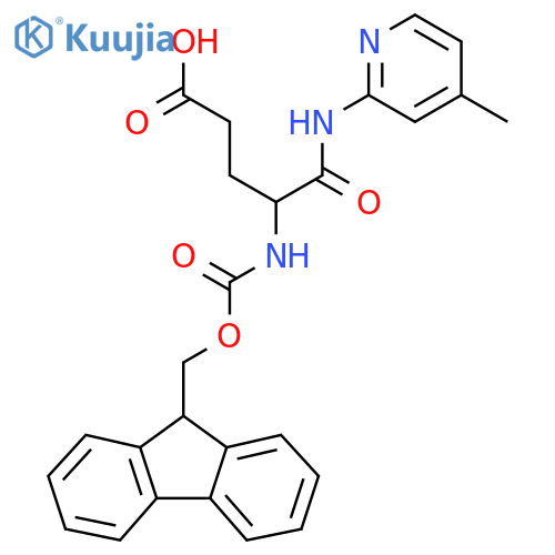 4-({(9H-fluoren-9-yl)methoxycarbonyl}amino)-4-(4-methylpyridin-2-yl)carbamoylbutanoic acid structure