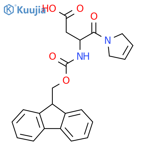 4-(2,5-dihydro-1H-pyrrol-1-yl)-3-({(9H-fluoren-9-yl)methoxycarbonyl}amino)-4-oxobutanoic acid structure