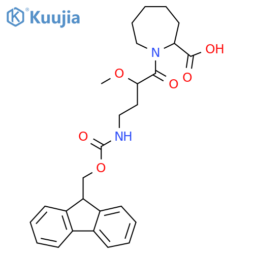 1-4-({(9H-fluoren-9-yl)methoxycarbonyl}amino)-2-methoxybutanoylazepane-2-carboxylic acid structure
