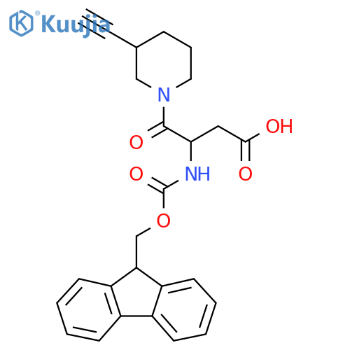 4-(3-ethynylpiperidin-1-yl)-3-({(9H-fluoren-9-yl)methoxycarbonyl}amino)-4-oxobutanoic acid structure