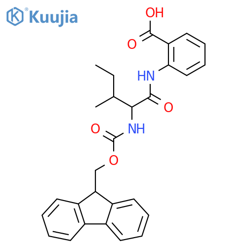2-2-({(9H-fluoren-9-yl)methoxycarbonyl}amino)-3-methylpentanamidobenzoic acid structure