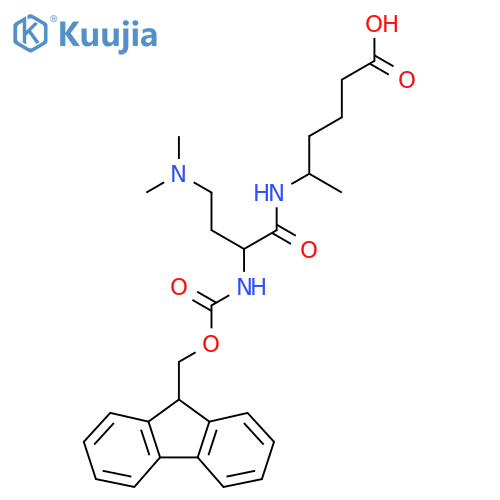 5-4-(dimethylamino)-2-({(9H-fluoren-9-yl)methoxycarbonyl}amino)butanamidohexanoic acid structure