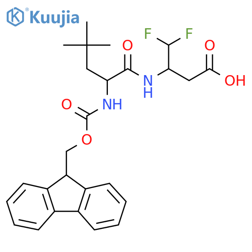 3-2-({(9H-fluoren-9-yl)methoxycarbonyl}amino)-4,4-dimethylpentanamido-4,4-difluorobutanoic acid structure