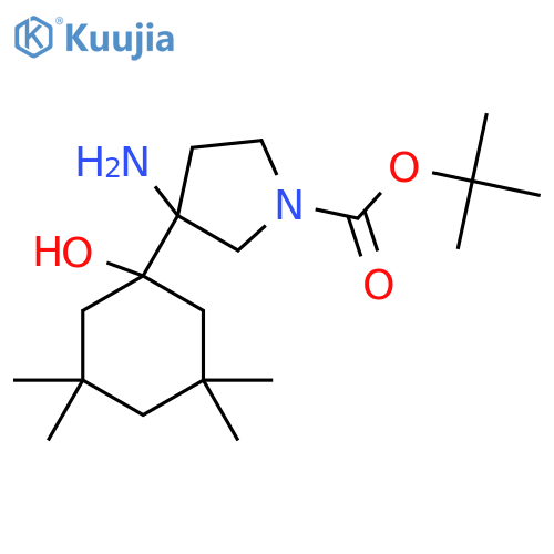 tert-butyl 3-amino-3-(1-hydroxy-3,3,5,5-tetramethylcyclohexyl)pyrrolidine-1-carboxylate structure