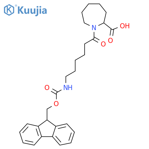1-6-({(9H-fluoren-9-yl)methoxycarbonyl}amino)hexanoylazepane-2-carboxylic acid structure