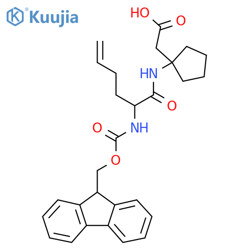 2-{1-2-({(9H-fluoren-9-yl)methoxycarbonyl}amino)hex-5-enamidocyclopentyl}acetic acid structure