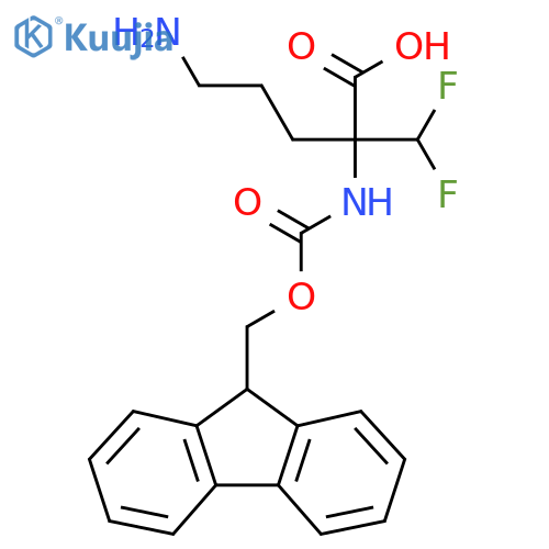 5-amino-2-(difluoromethyl)-2-({(9H-fluoren-9-yl)methoxycarbonyl}amino)pentanoic acid structure