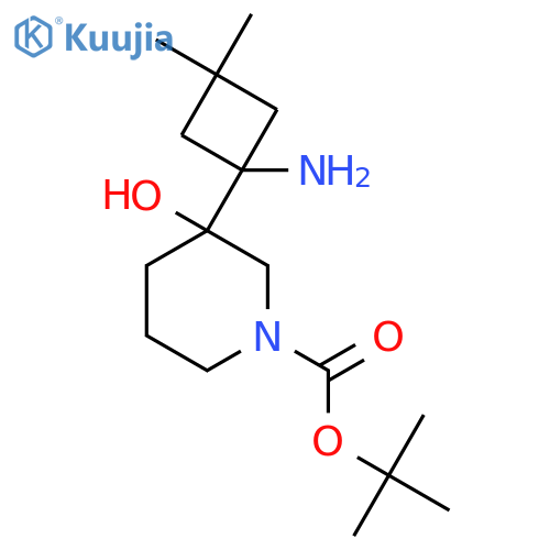 tert-butyl 3-(1-amino-3,3-dimethylcyclobutyl)-3-hydroxypiperidine-1-carboxylate structure