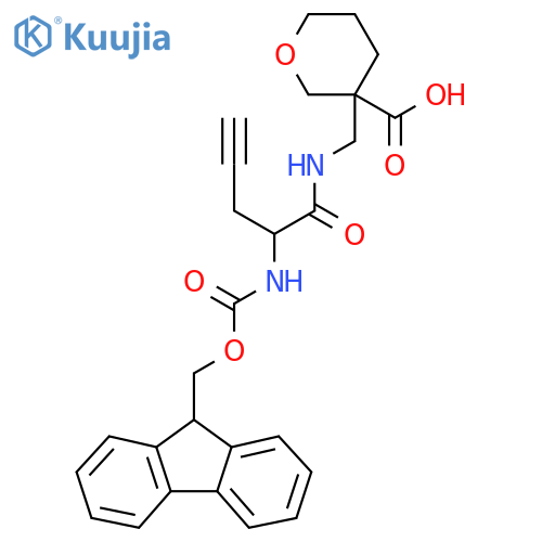 3-{2-({(9H-fluoren-9-yl)methoxycarbonyl}amino)pent-4-ynamidomethyl}oxane-3-carboxylic acid structure