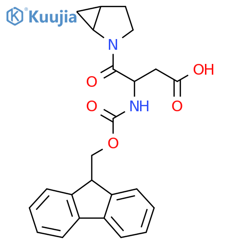 4-{2-azabicyclo3.1.0hexan-2-yl}-3-({(9H-fluoren-9-yl)methoxycarbonyl}amino)-4-oxobutanoic acid structure