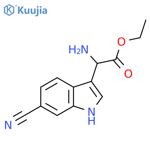 ethyl 2-amino-2-(6-cyano-1H-indol-3-yl)acetate structure