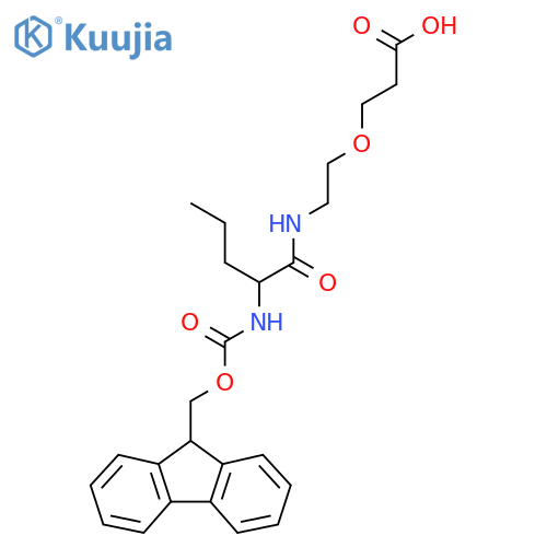 3-{2-2-({(9H-fluoren-9-yl)methoxycarbonyl}amino)pentanamidoethoxy}propanoic acid structure