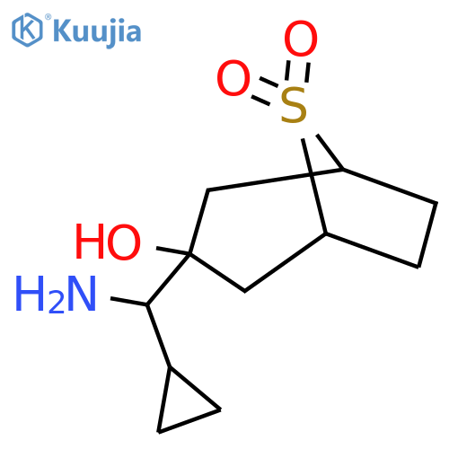 3-amino(cyclopropyl)methyl-3-hydroxy-8lambda6-thiabicyclo3.2.1octane-8,8-dione structure