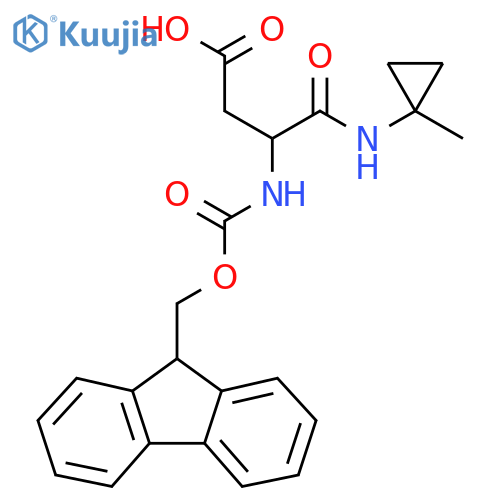 3-({(9H-fluoren-9-yl)methoxycarbonyl}amino)-3-(1-methylcyclopropyl)carbamoylpropanoic acid structure