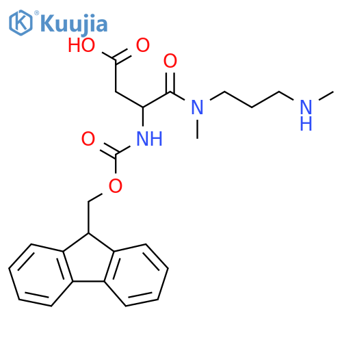 3-({(9H-fluoren-9-yl)methoxycarbonyl}amino)-3-{methyl3-(methylamino)propylcarbamoyl}propanoic acid structure