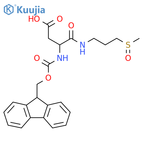 3-({(9H-fluoren-9-yl)methoxycarbonyl}amino)-3-(3-methanesulfinylpropyl)carbamoylpropanoic acid structure