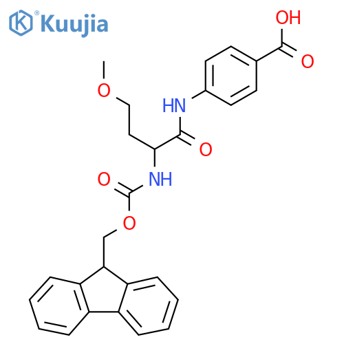 4-2-({(9H-fluoren-9-yl)methoxycarbonyl}amino)-4-methoxybutanamidobenzoic acid structure