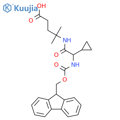 4-2-cyclopropyl-2-({(9H-fluoren-9-yl)methoxycarbonyl}amino)acetamido-4-methylpentanoic acid structure