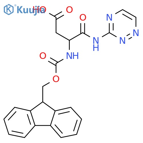 3-({(9H-fluoren-9-yl)methoxycarbonyl}amino)-3-(1,2,4-triazin-3-yl)carbamoylpropanoic acid structure