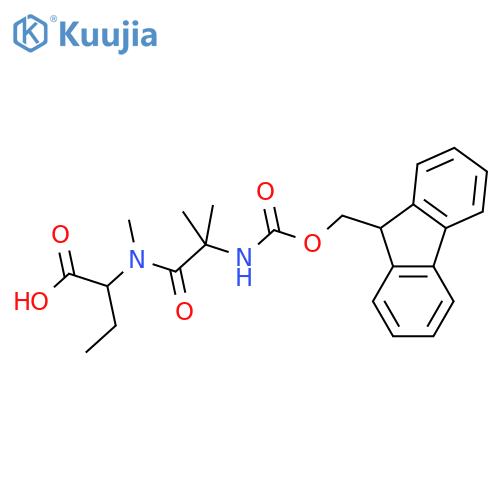 2-2-({(9H-fluoren-9-yl)methoxycarbonyl}amino)-N,2-dimethylpropanamidobutanoic acid structure