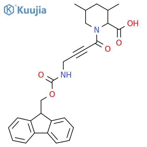 1-4-({(9H-fluoren-9-yl)methoxycarbonyl}amino)but-2-ynoyl-3,5-dimethylpiperidine-2-carboxylic acid structure