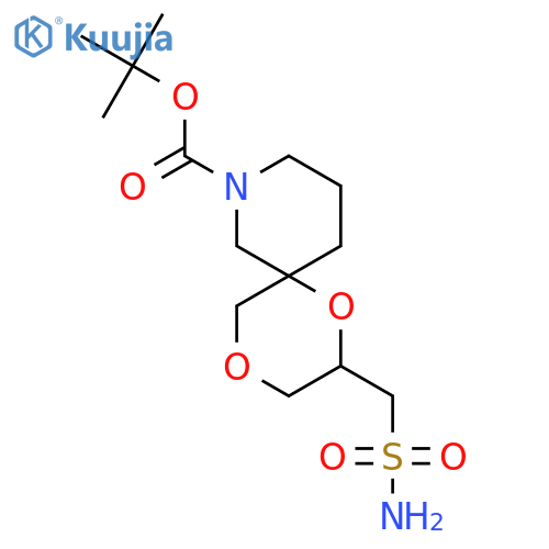 tert-butyl 2-(sulfamoylmethyl)-1,4-dioxa-8-azaspiro5.5undecane-8-carboxylate structure