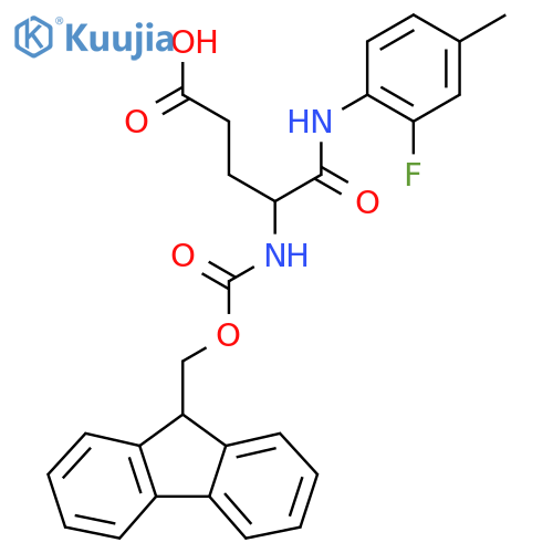 4-({(9H-fluoren-9-yl)methoxycarbonyl}amino)-4-(2-fluoro-4-methylphenyl)carbamoylbutanoic acid structure