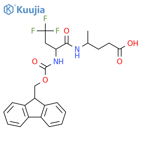 4-2-({(9H-fluoren-9-yl)methoxycarbonyl}amino)-4,4,4-trifluorobutanamidopentanoic acid structure