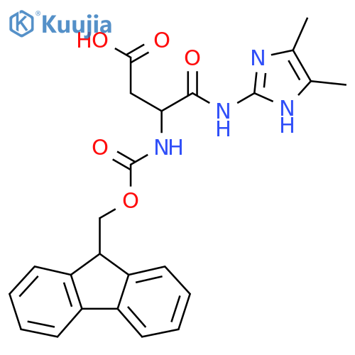 3-(4,5-dimethyl-1H-imidazol-2-yl)carbamoyl-3-({(9H-fluoren-9-yl)methoxycarbonyl}amino)propanoic acid structure