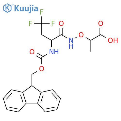 2-{2-({(9H-fluoren-9-yl)methoxycarbonyl}amino)-4,4,4-trifluorobutanamidooxy}propanoic acid structure