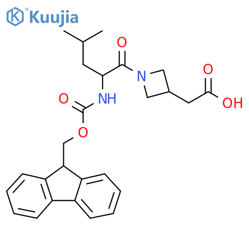2-{1-2-({(9H-fluoren-9-yl)methoxycarbonyl}amino)-4-methylpentanoylazetidin-3-yl}acetic acid structure