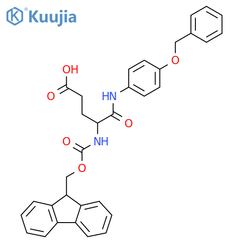 4-{4-(benzyloxy)phenylcarbamoyl}-4-({(9H-fluoren-9-yl)methoxycarbonyl}amino)butanoic acid structure