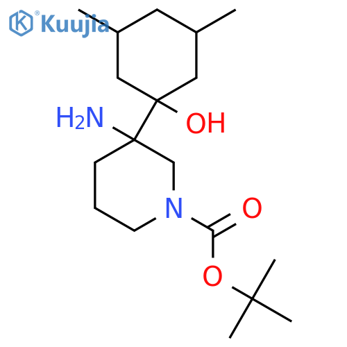 tert-butyl 3-amino-3-(1-hydroxy-3,5-dimethylcyclohexyl)piperidine-1-carboxylate structure