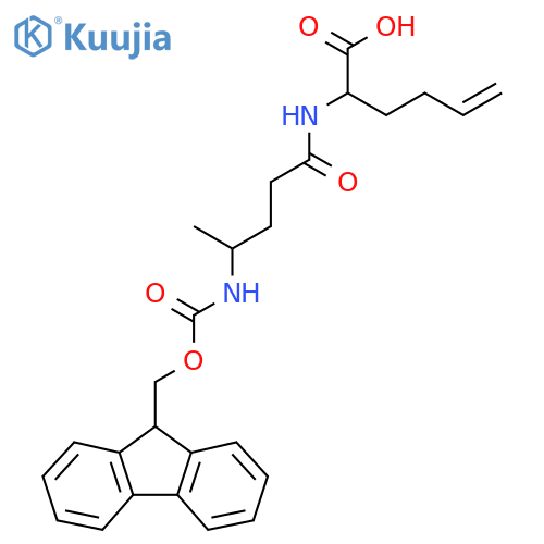 2-4-({(9H-fluoren-9-yl)methoxycarbonyl}amino)pentanamidohex-5-enoic acid structure